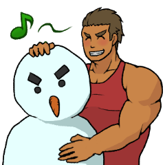 [LINEスタンプ] 冬のタンクトップ男子