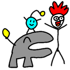[LINEスタンプ] 甘噛みカバ君とかわいい仲間達