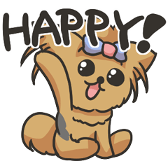 [LINEスタンプ] ヨークシャーテリアのHappyちゃんスタンプ