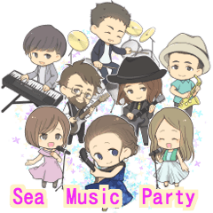 [LINEスタンプ] 「Sea Music Party」へみんなで行こう！