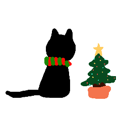[LINEスタンプ] 黒ネコと(冬)