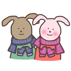 [LINEスタンプ] うさ郎とうさ美。【冬】