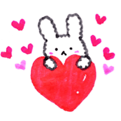 [LINEスタンプ] ほんわかタッチのふわふわうさぎ