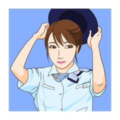 [LINEスタンプ] eバス屋のガイドさんと少し運転手さんも。