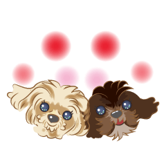 [LINEスタンプ] ミックス犬 シープーとペキプー