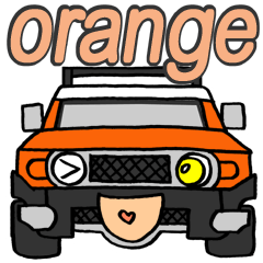 [LINEスタンプ] ノブのオレンジ色のオフロード車