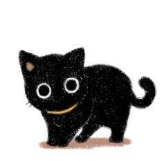[LINEスタンプ] 色鉛筆風黒猫のスタンプ