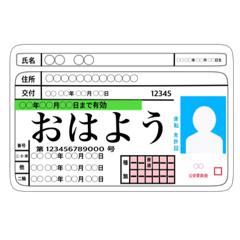 [LINEスタンプ] 運転免許証風 グリーン