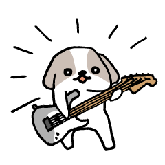 [LINEスタンプ] ギタリストのためのギター犬スタンプの画像（メイン）