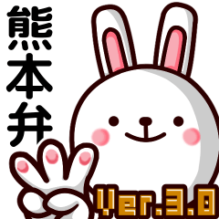 [LINEスタンプ] 熊本弁ウサギ Ver.3.0の画像（メイン）