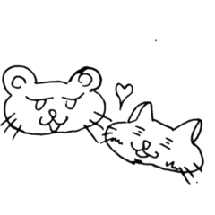 [LINEスタンプ] ねこさんとくまさんと時々ぼく