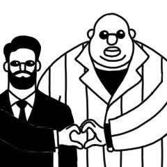 [LINEスタンプ] 無口なおじさんたち