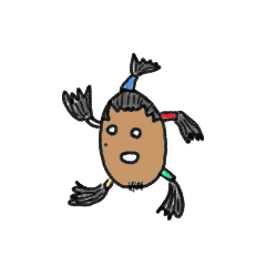 [LINEスタンプ] レツゴー！黒髪ロン毛くん★