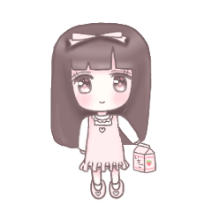 [LINEスタンプ] かわいい女の子とうさぎ。