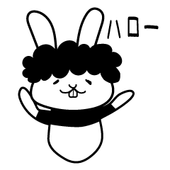 [LINEスタンプ] ウサパンアフロ