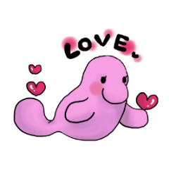 [LINEスタンプ] ピンク色のマナティ