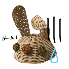 [LINEスタンプ] おばあちゃんの籠うさぎ