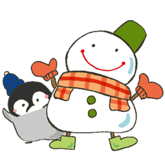 [LINEスタンプ] ぺんちゃんと雪だるまさんの画像（メイン）