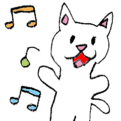 [LINEスタンプ] 6歳が描いた白ネコの画像（メイン）