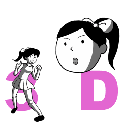 [LINEスタンプ] 飛び出して見えガール