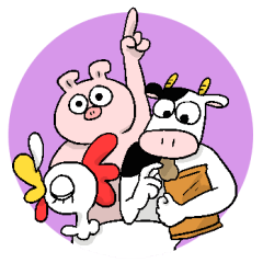 [LINEスタンプ] 牛豚鶏の生活 