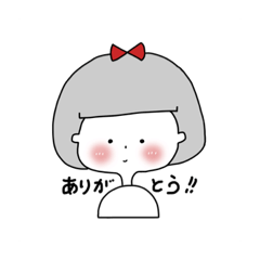 [LINEスタンプ] リボンが似合う黒髪ボブの女の子