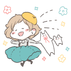 [LINEスタンプ] ベレー帽ちゃんとぬいぐるみの日常スタンプ 