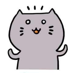 [LINEスタンプ] グレーねこのニャスケ