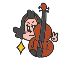 [LINEスタンプ] ちぱこちゃんはバイオリン弾き