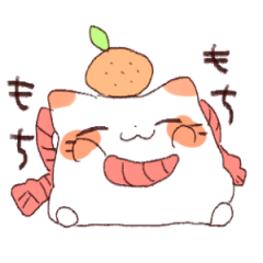 [LINEスタンプ] かがみもちにゃんことわんこ