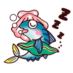 [LINEスタンプ] スイミンギョ～ヨコになりたいお魚さん～ 