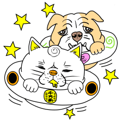 [LINEスタンプ] ネコUFO＆ブルUFO