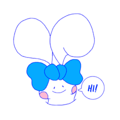 [LINEスタンプ] あおリボンのうささん。 