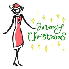 [LINEスタンプ] Woman Christmas【英語】