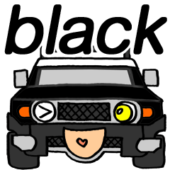[LINEスタンプ] ノブの黒色のオフロード車