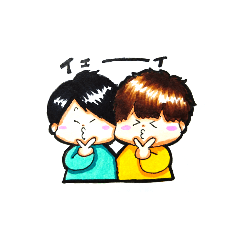 [LINEスタンプ] 黒髪男子と茶髪男子の日常。 