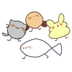 [LINEスタンプ] 魚と女の子