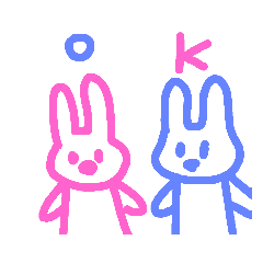 [LINEスタンプ] 1色ウサギのウサ子とウサ太の画像（メイン）