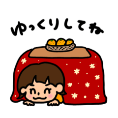 [LINEスタンプ] 外ハネショートちゃん 冬ver.