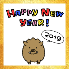 [LINEスタンプ] Thank you 2018 ＆ Welcome happy 2019の画像（メイン）