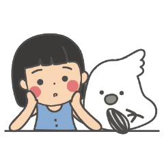 [LINEスタンプ] 女の子のオウム( 毎日のバージョン)