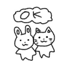 [LINEスタンプ] やさしいうさぎとねこ