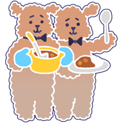 [LINEスタンプ] 困り顔のトイプーwithアルパカ