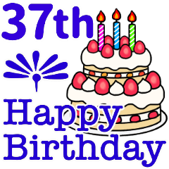 [LINEスタンプ] 37〜72歳お誕生日お祝い1年毎に違うカラー
