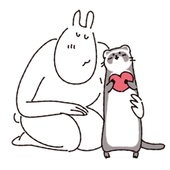 [LINEスタンプ] うさぎとフェレットちゃん