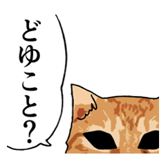 [LINEスタンプ] ネコ面 (茶トラ)