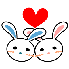 [LINEスタンプ] 照れウサギ 愛のスタンプの画像（メイン）