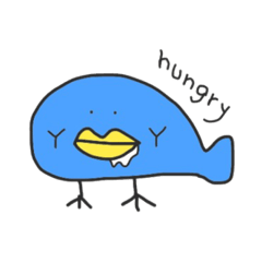 [LINEスタンプ] へんな青いトリ