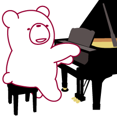 [LINEスタンプ] クマなのにピアニスト！ピアノ弾きます。の画像（メイン）