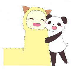 [LINEスタンプ] アルパカとパンダの仲良しスタンプ 